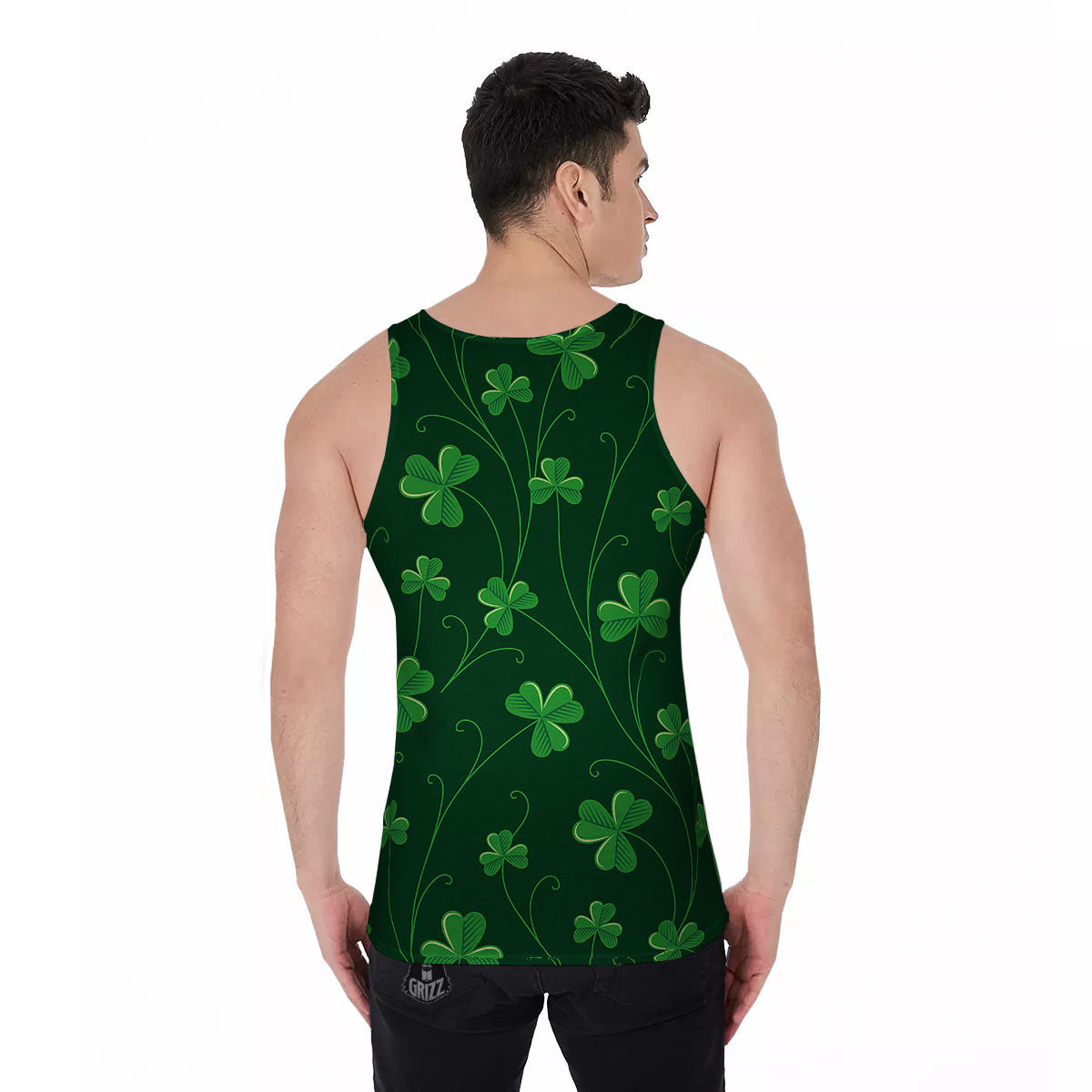 St. Patrick's Day Irish Leaf Print Men's Tank Top-grizzshop