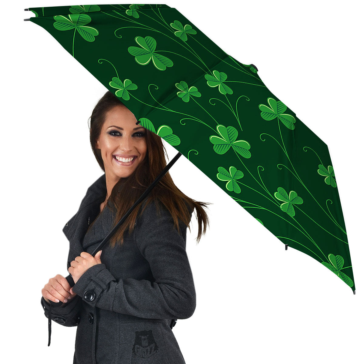 St. Patrick's Day Irish Leaf Print Umbrella-grizzshop