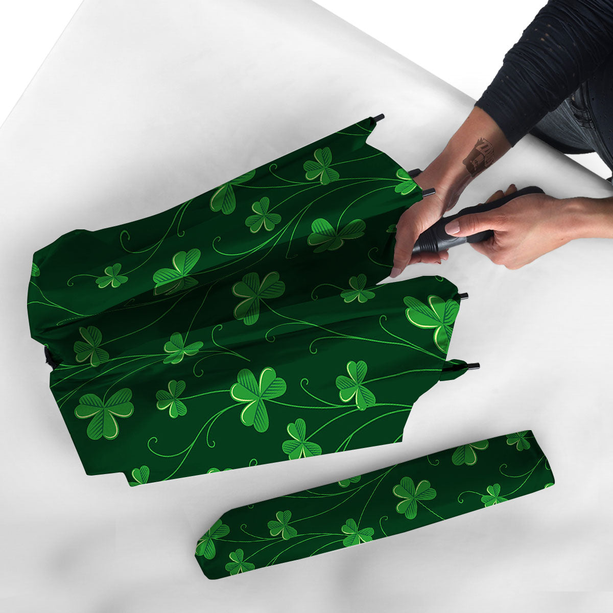 St. Patrick's Day Irish Leaf Print Umbrella-grizzshop