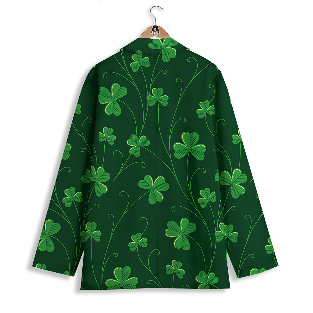 St. Patrick's Day Irish Leaf Print Women's Blazer-grizzshop