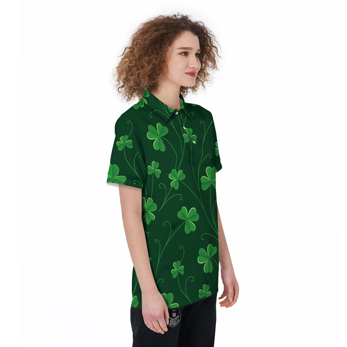 St. Patrick's Day Irish Leaf Print Women's Golf Shirts-grizzshop