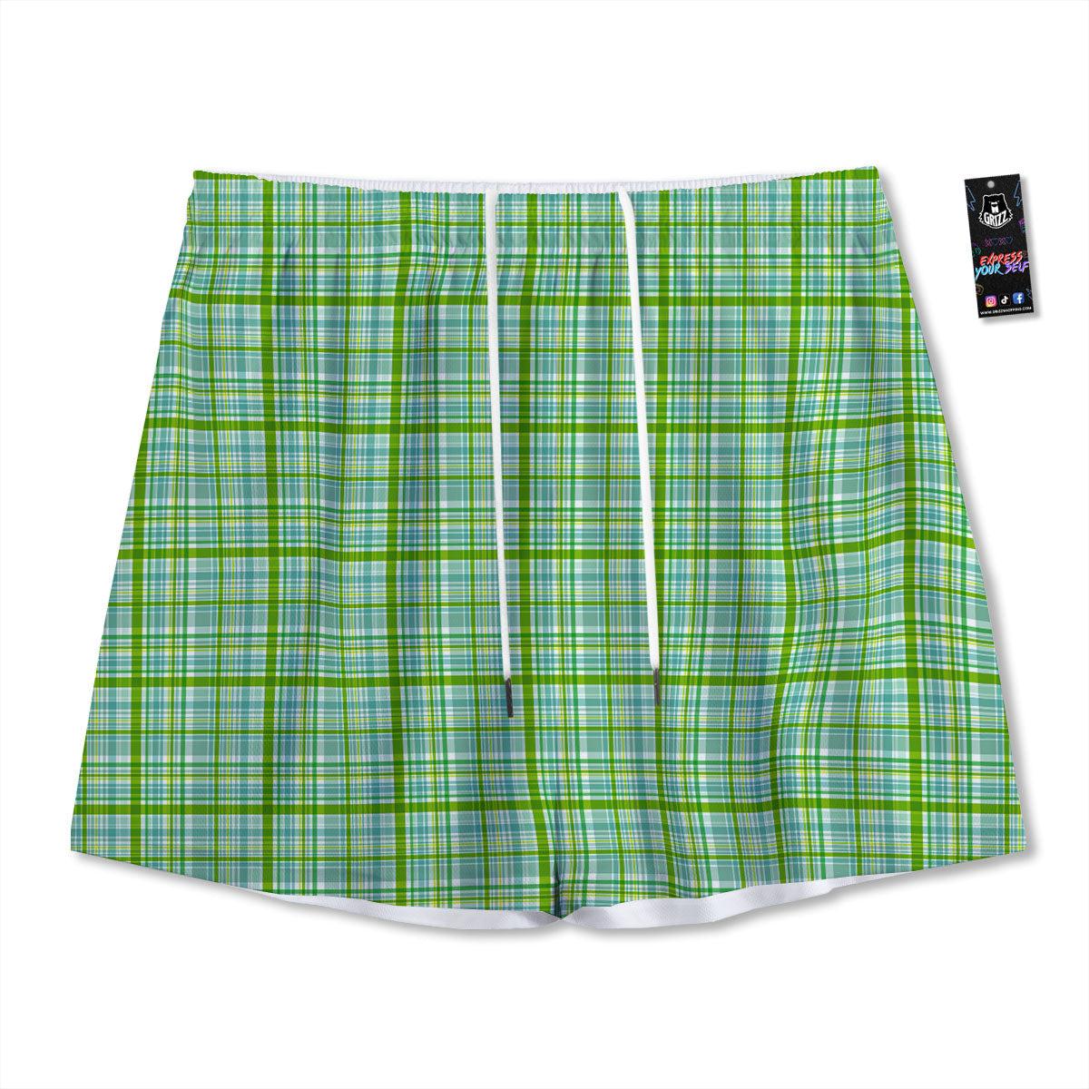 St. Patrick's Day Irish Plaid Print Mesh Shorts