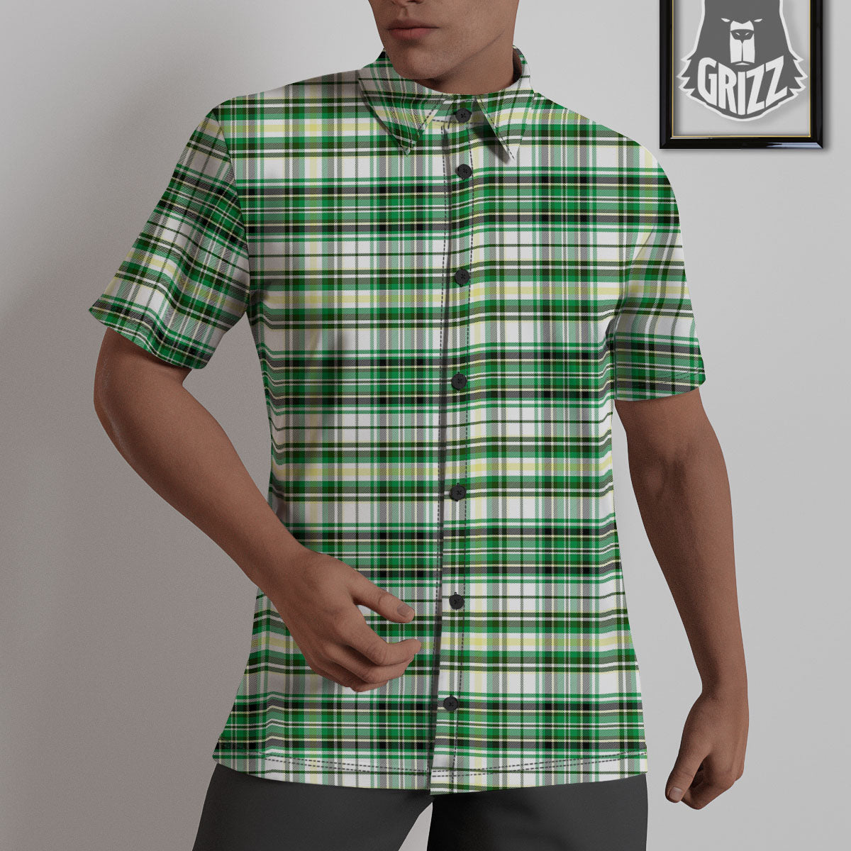 St. Patrick's Day Irish Tartan Print Untucked Shirts-grizzshop