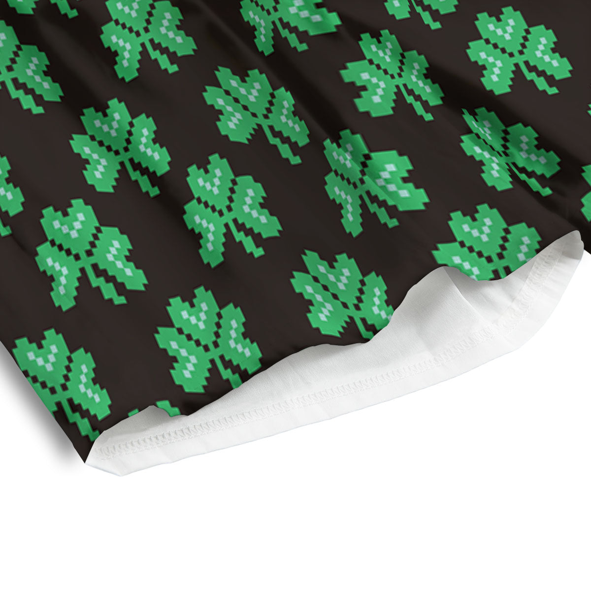 St. Patrick's Day Pixel Clover Print Pattern Men's Athletic Shorts