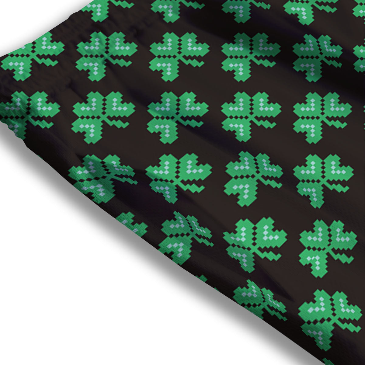 St. Patrick's Day Pixel Clover Print Pattern Mesh Shorts