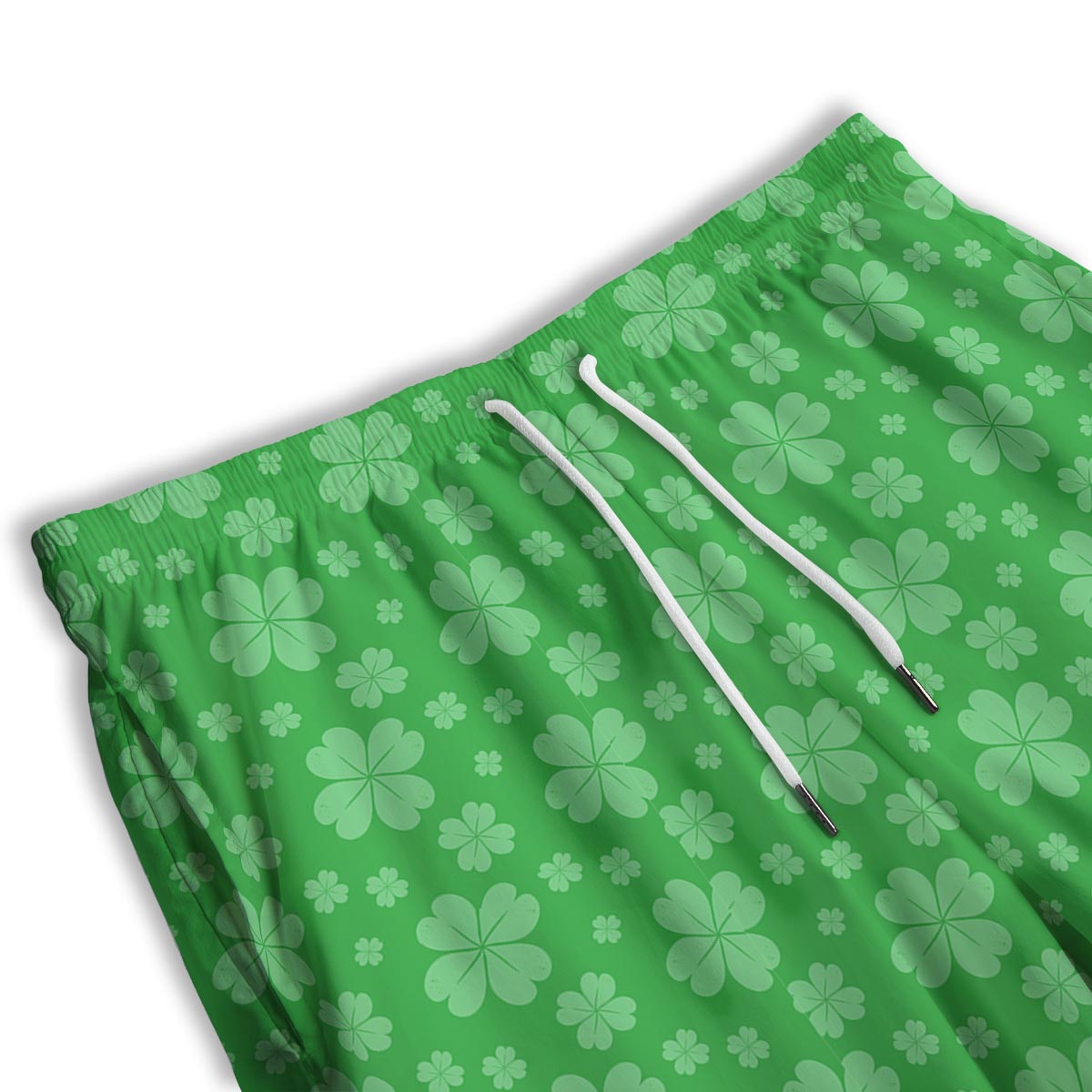 St. Patrick's Day Shamrock Leaf Print Pattern Men's Athletic Shorts