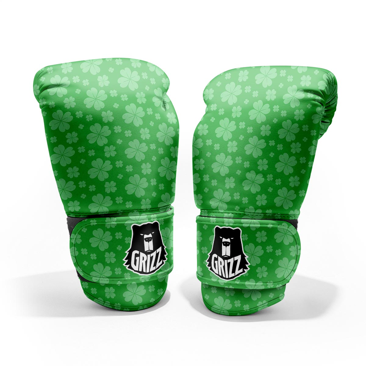 St. Patrick's Day Shamrock Leaf Print Pattern Pro Boxing Glove