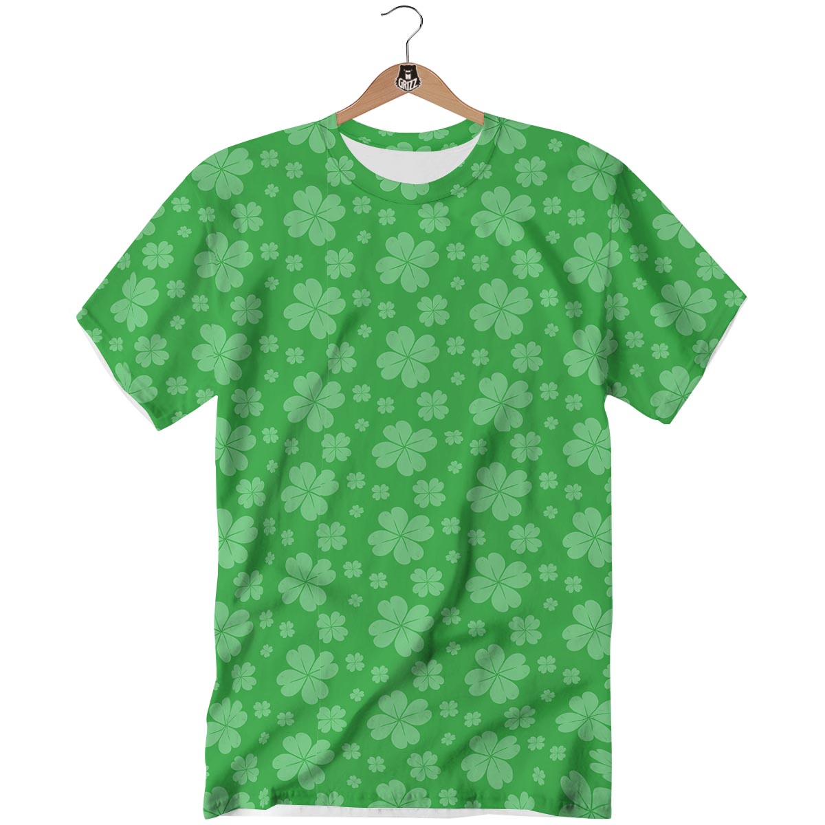 St. Patrick's Day Shamrock Leaf Print Pattern T-Shirt-grizzshop
