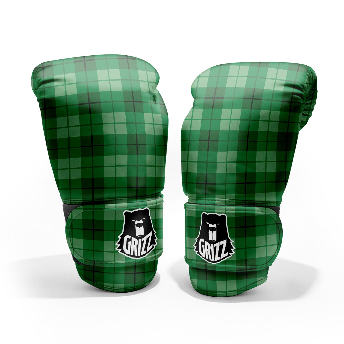 St. Patrick's Day Shamrock Plaid Print Pattern Pro Boxing Glove