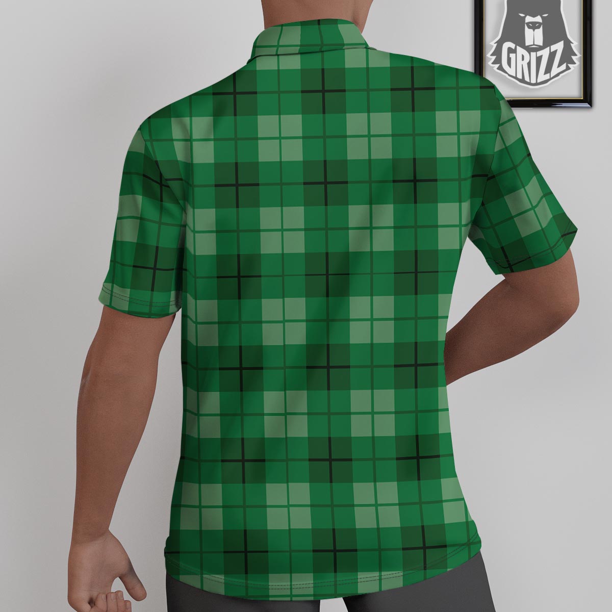 St. Patrick's Day Shamrock Plaid Print Pattern Untucked Shirts-grizzshop