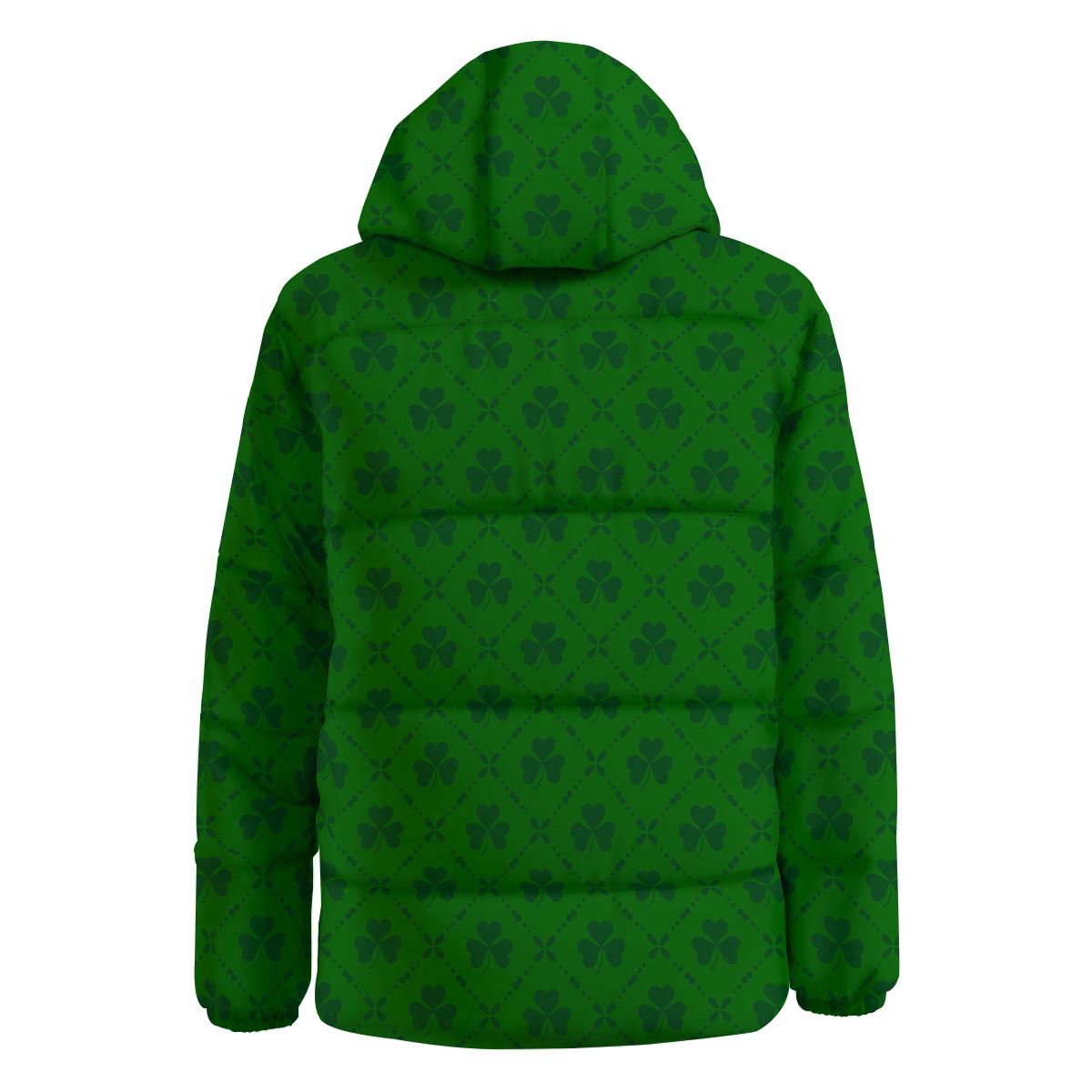 St. Patrick's Day Shamrock Print Pattern Down Jacket-grizzshop