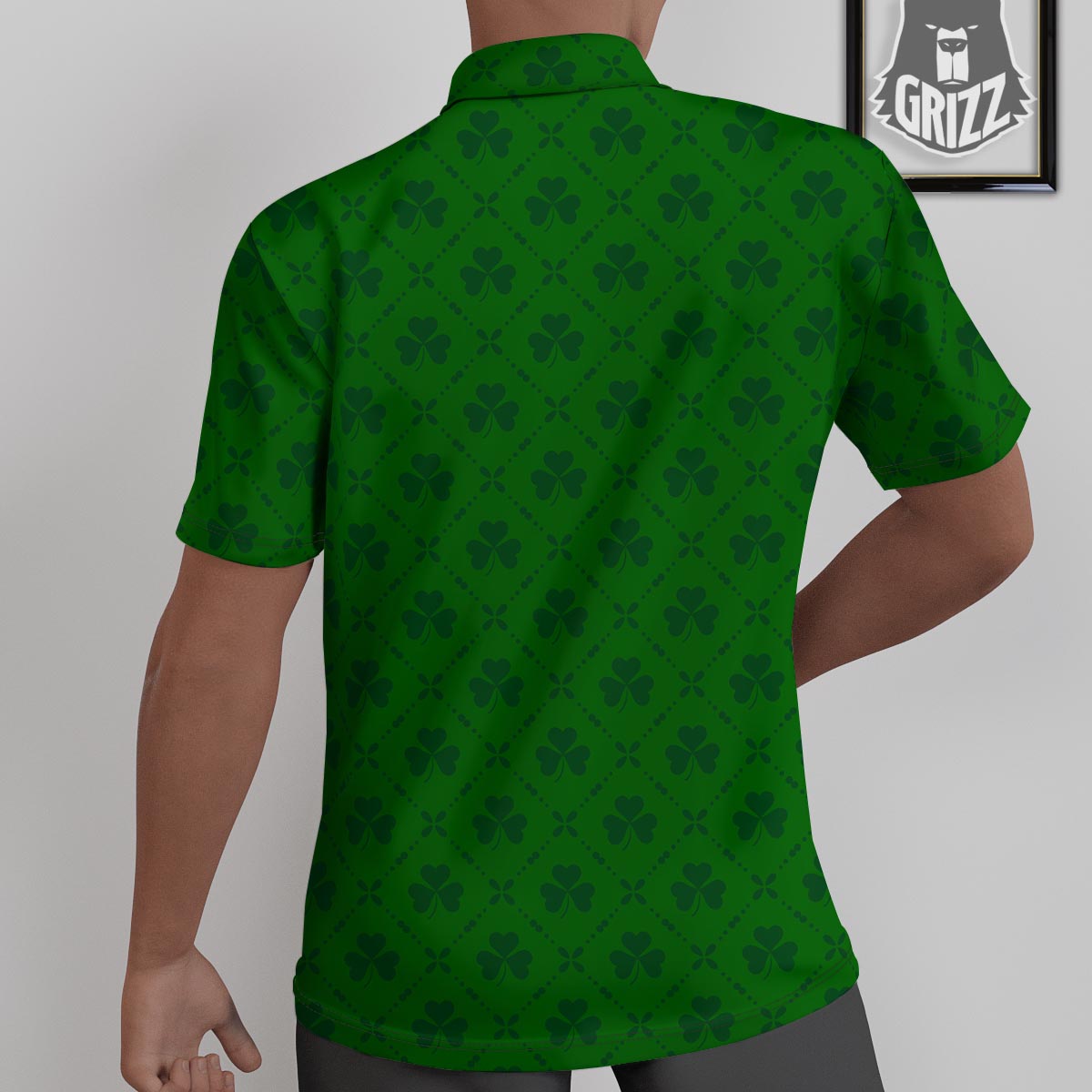 St. Patrick's Day Shamrock Print Pattern Untucked Shirts-grizzshop