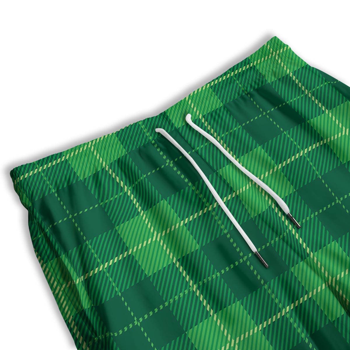 St. Patrick's Day Shamrock Tartan Print Pattern Men's Athletic Shorts