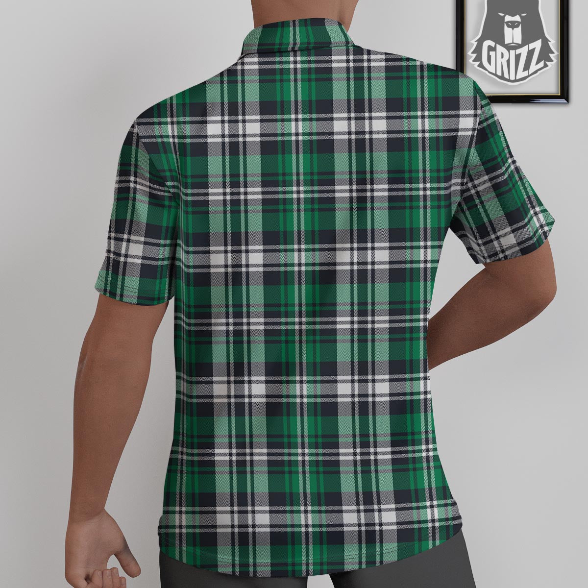 St. Patrick's Day Tartan Shamrock Print Pattern Untucked Shirts-grizzshop