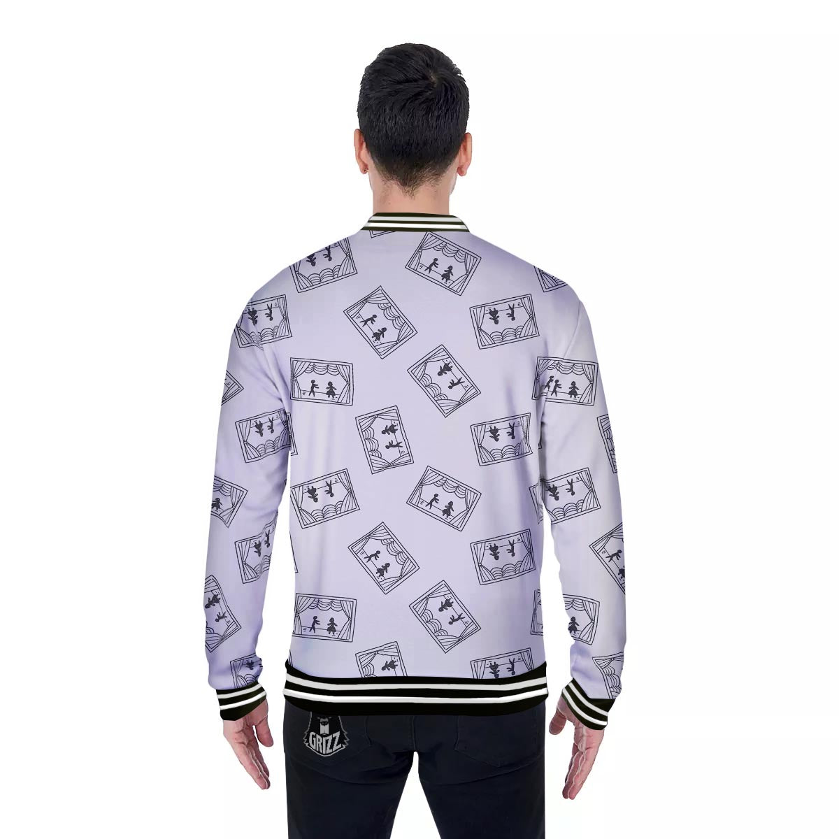 Stage Theater Print Pattern Baseball Jacket-grizzshop