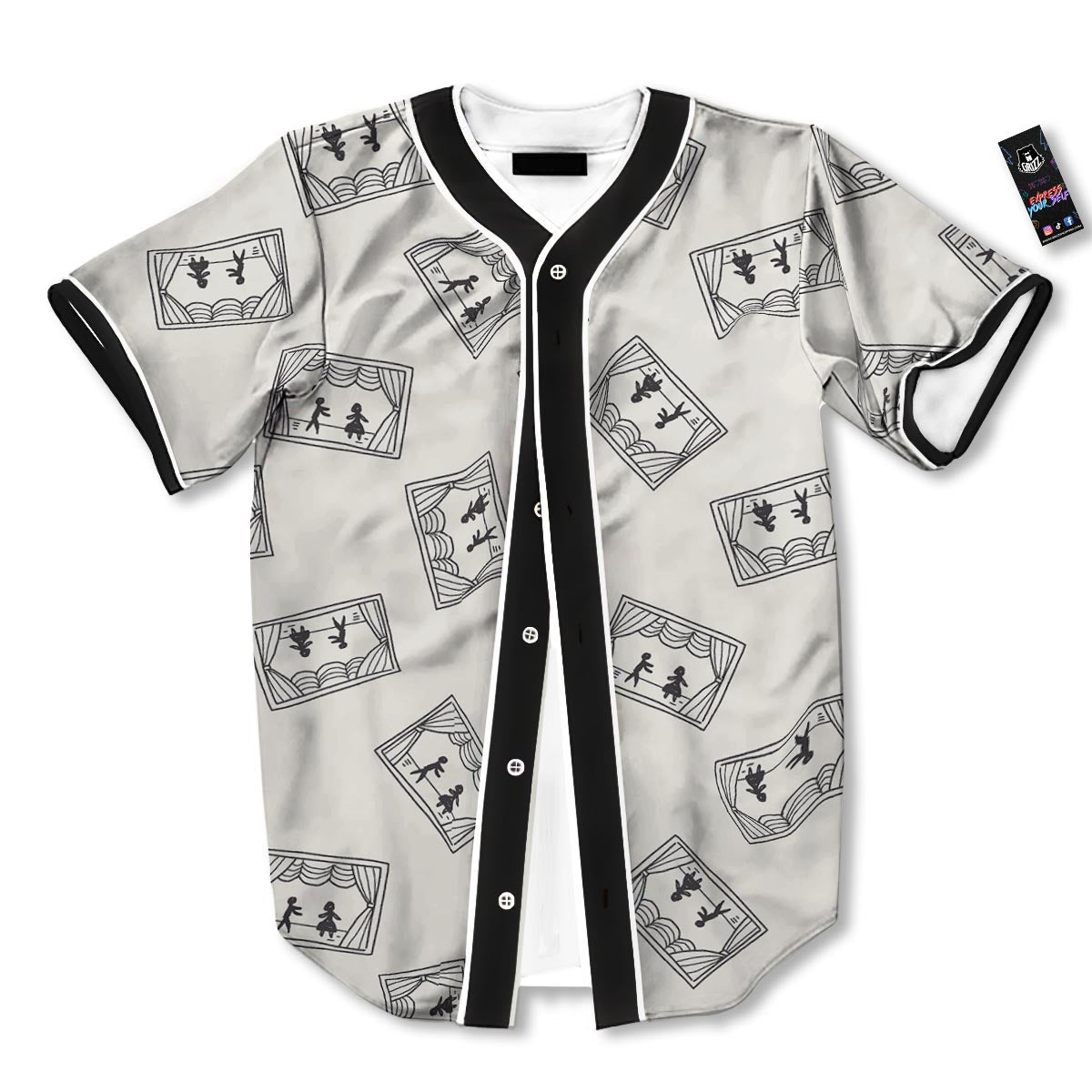 Stage Theater Print Pattern Baseball Jersey-grizzshop