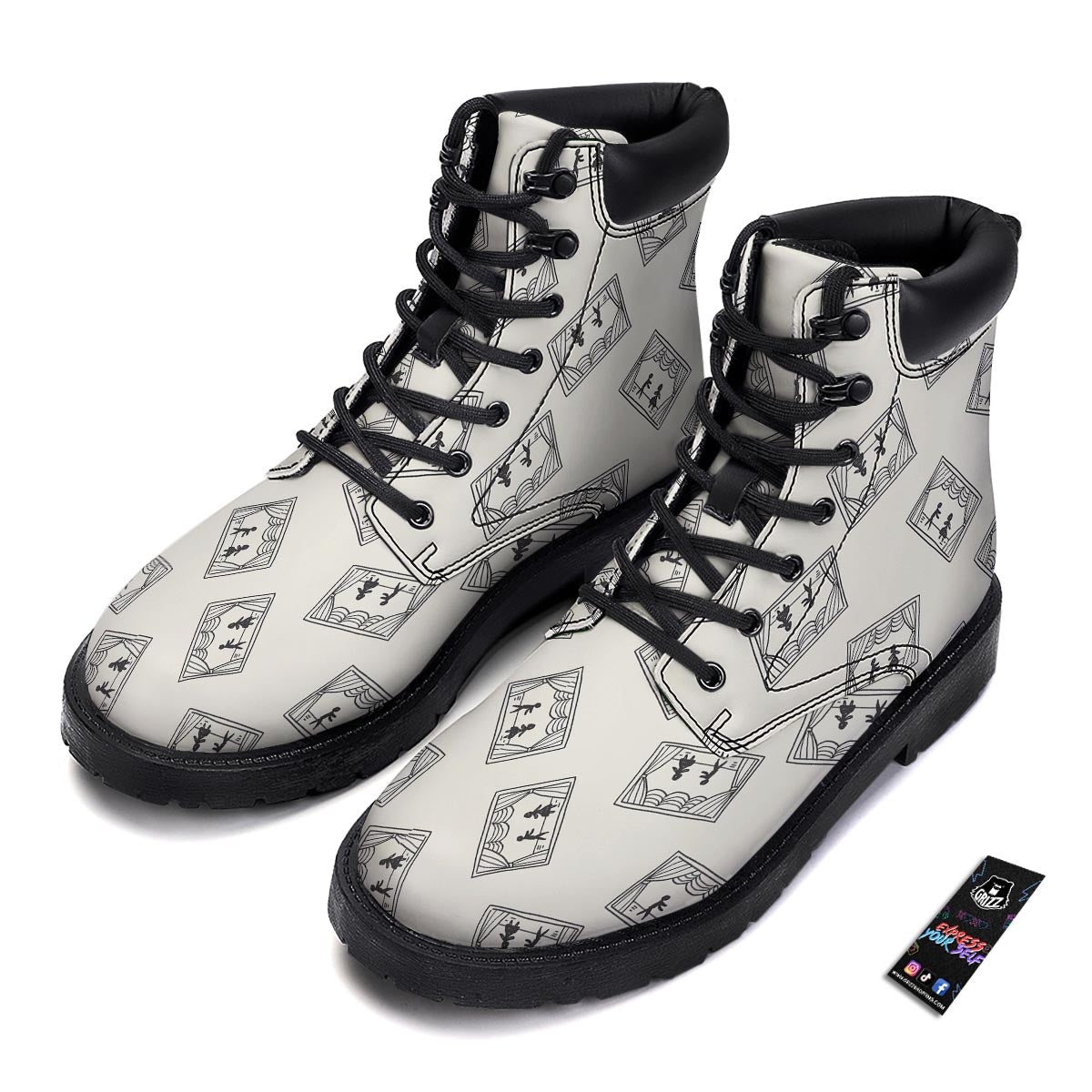 Stage Theater Print Pattern Boots-grizzshop