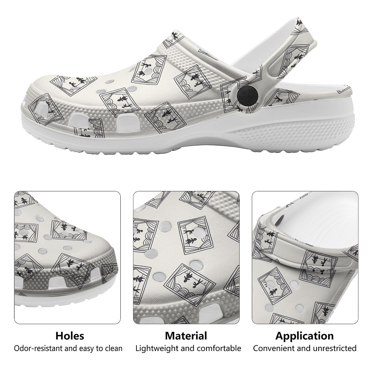 Stage Theater Print Pattern Clog-grizzshop