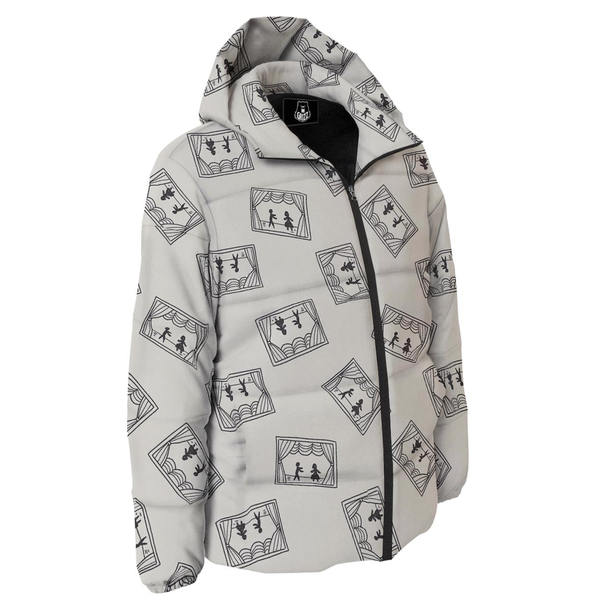 Stage Theater Print Pattern Down Jacket-grizzshop