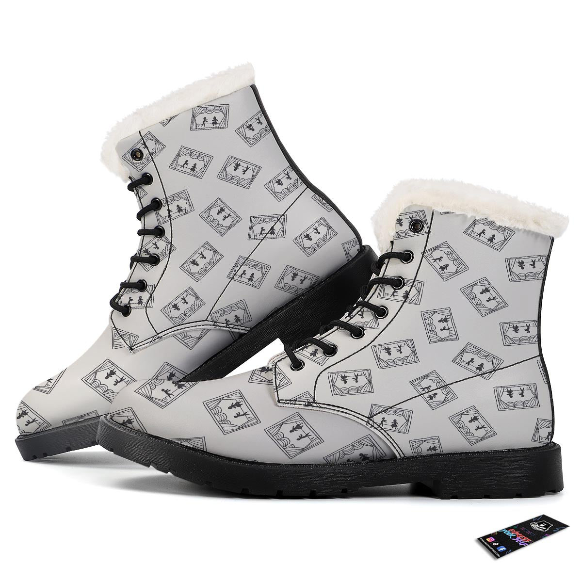 Stage Theater Print Pattern Winter Boots-grizzshop