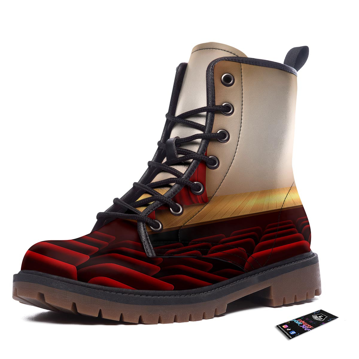 Stage Theater Print Work Boots-grizzshop