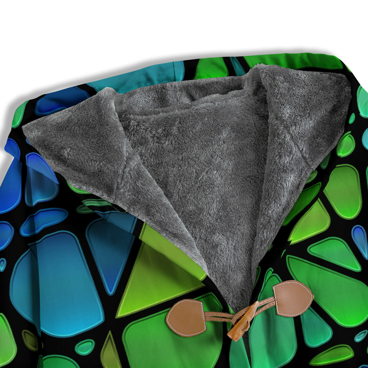 Stained Glass Green And Blue Print Men's Windbreaker Jacket-grizzshop