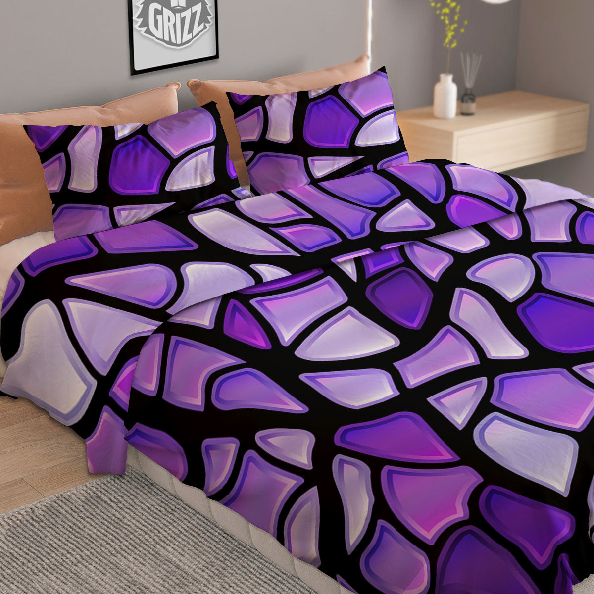 Sun And Vintage Moon Print Pattern Duvet Cover Bedding Set
