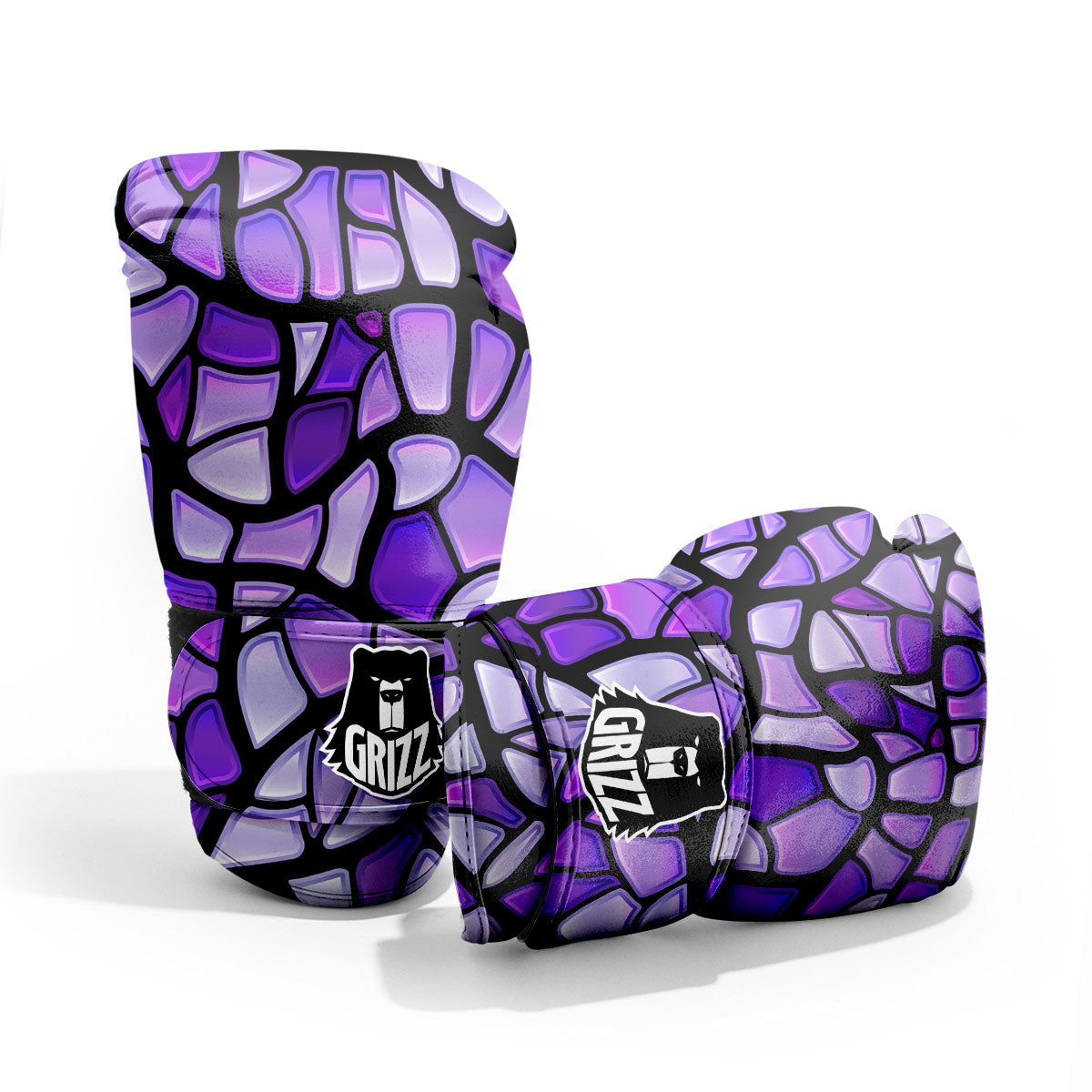 Stained Glass Mosaic Purple Print Pro Boxing Glove