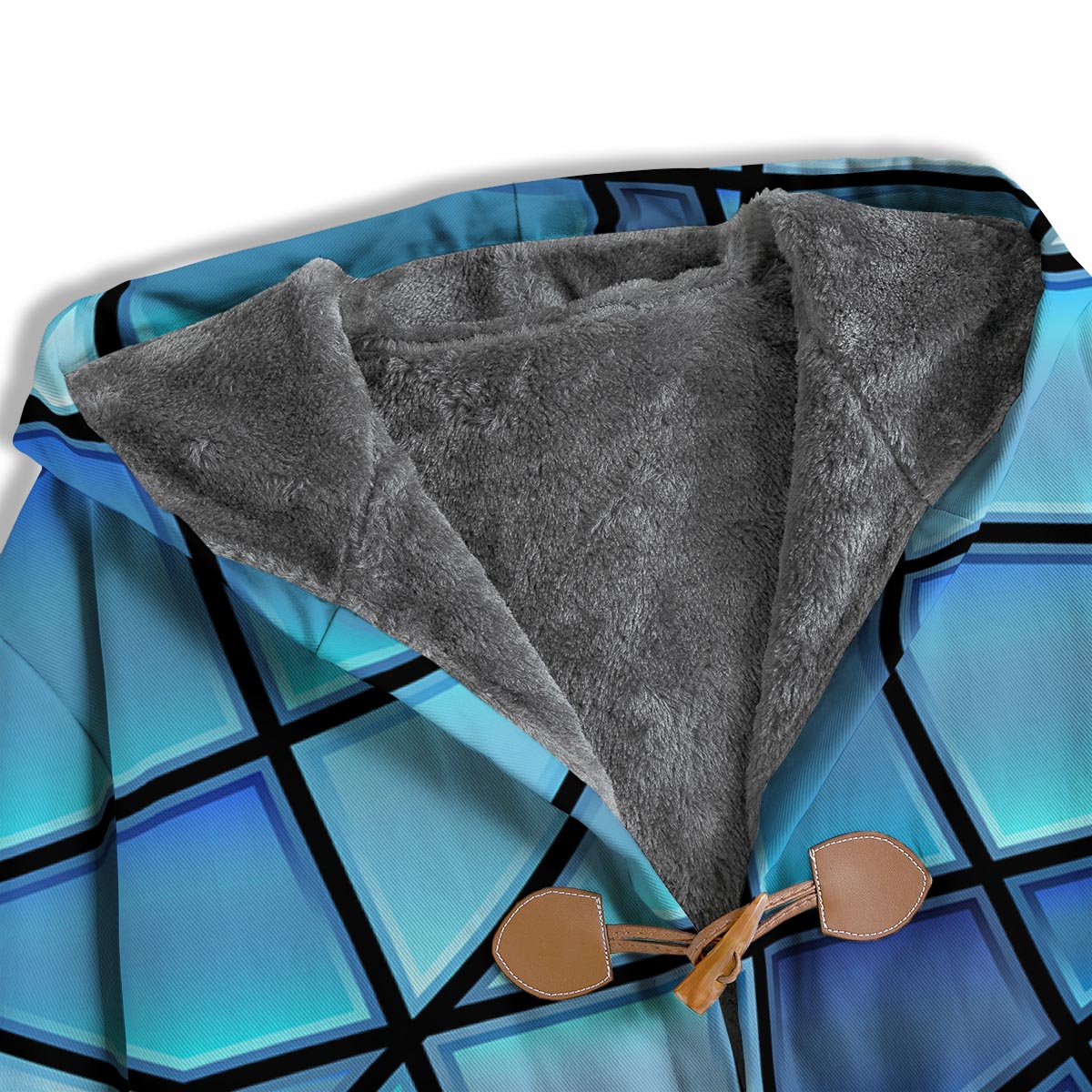 Stained Glass Mosaic Teal Print Men's Windbreaker Jacket-grizzshop