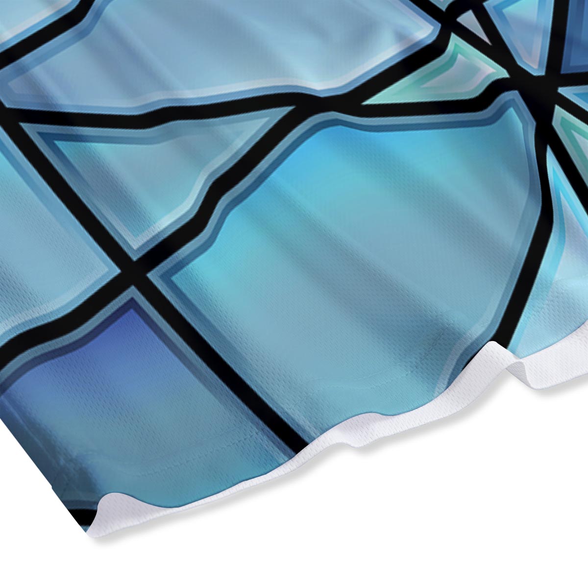 Stained Glass Mosaic Teal Print Mesh Shorts