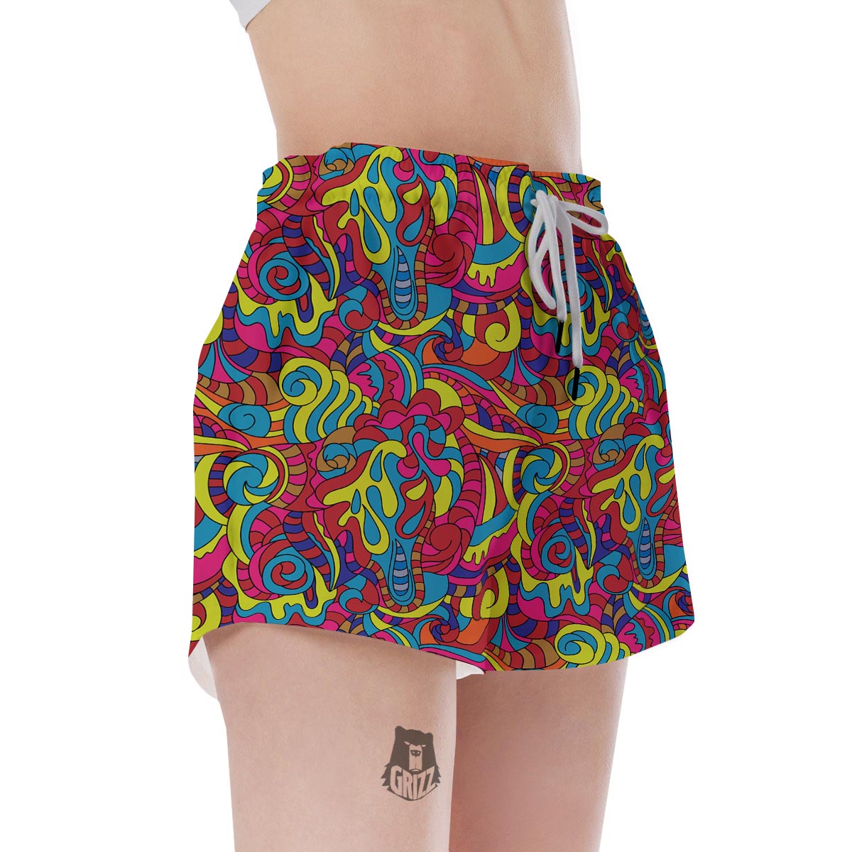 Stained Glass Psychedelic Trippy Women's Shorts-grizzshop