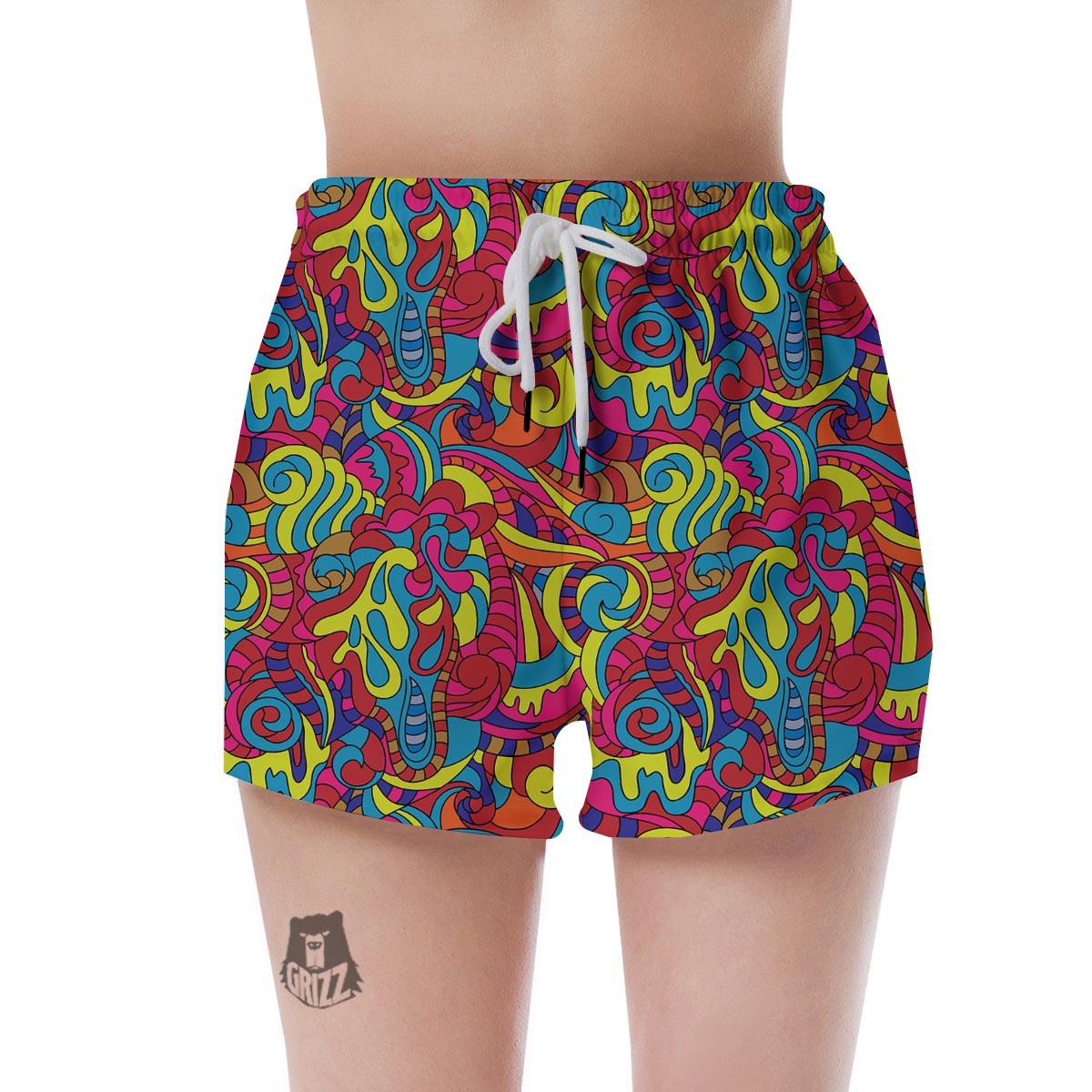 Stained Glass Psychedelic Trippy Women's Shorts-grizzshop