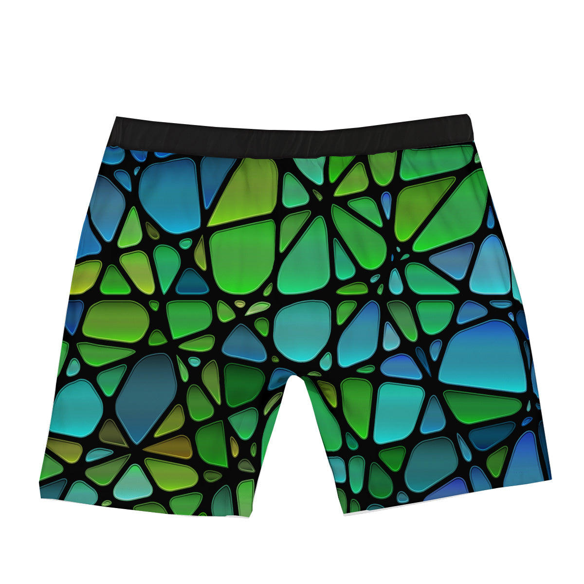 Stained Glass Green And Blue Print Boxer Briefs