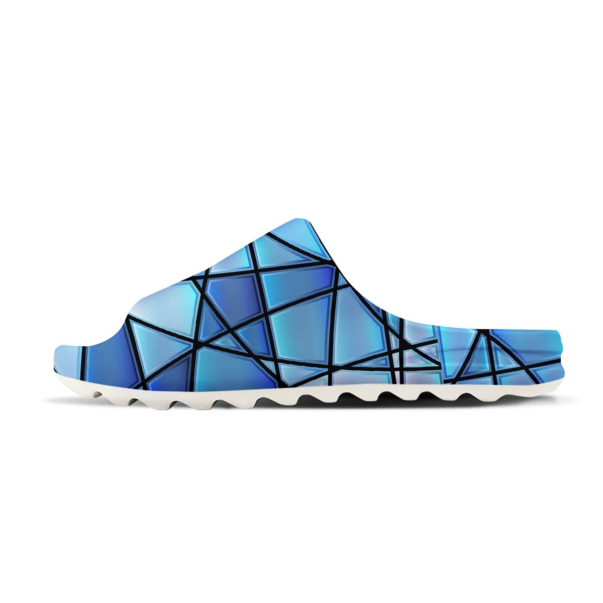 Stained Glass Mosaic Teal Print Sandals-grizzshop