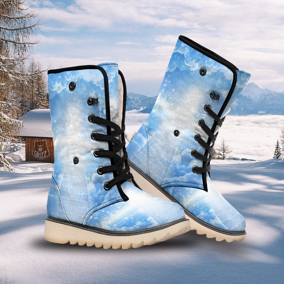 Stairs To Heaven Print Snow Boots-grizzshop