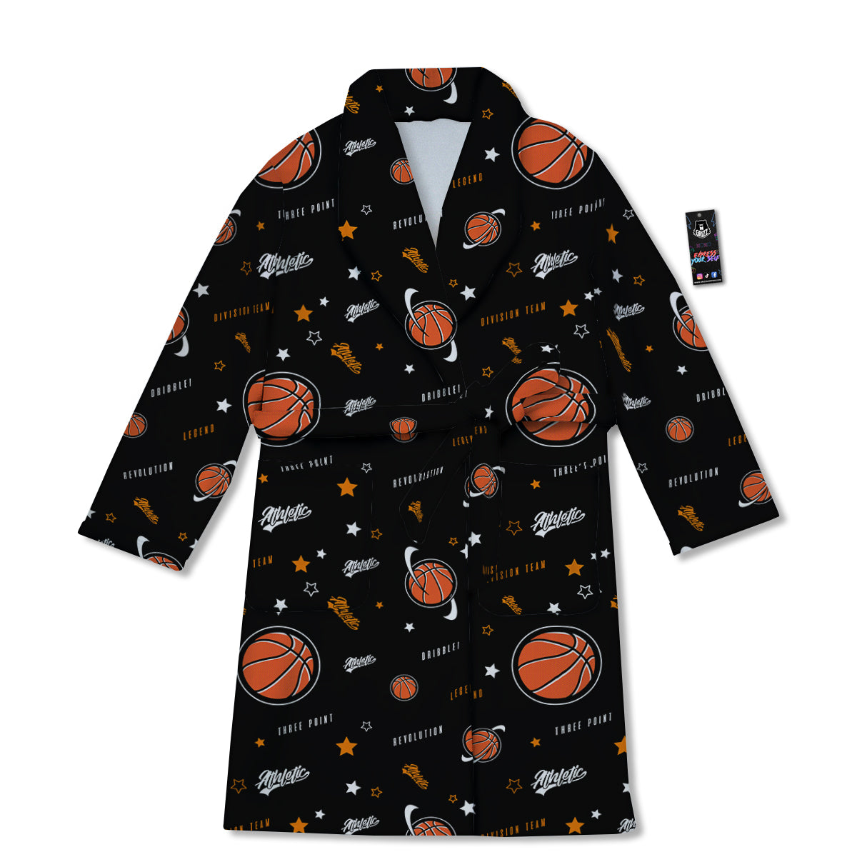 Star And Basketball Print Pattern Bathrobe-grizzshop