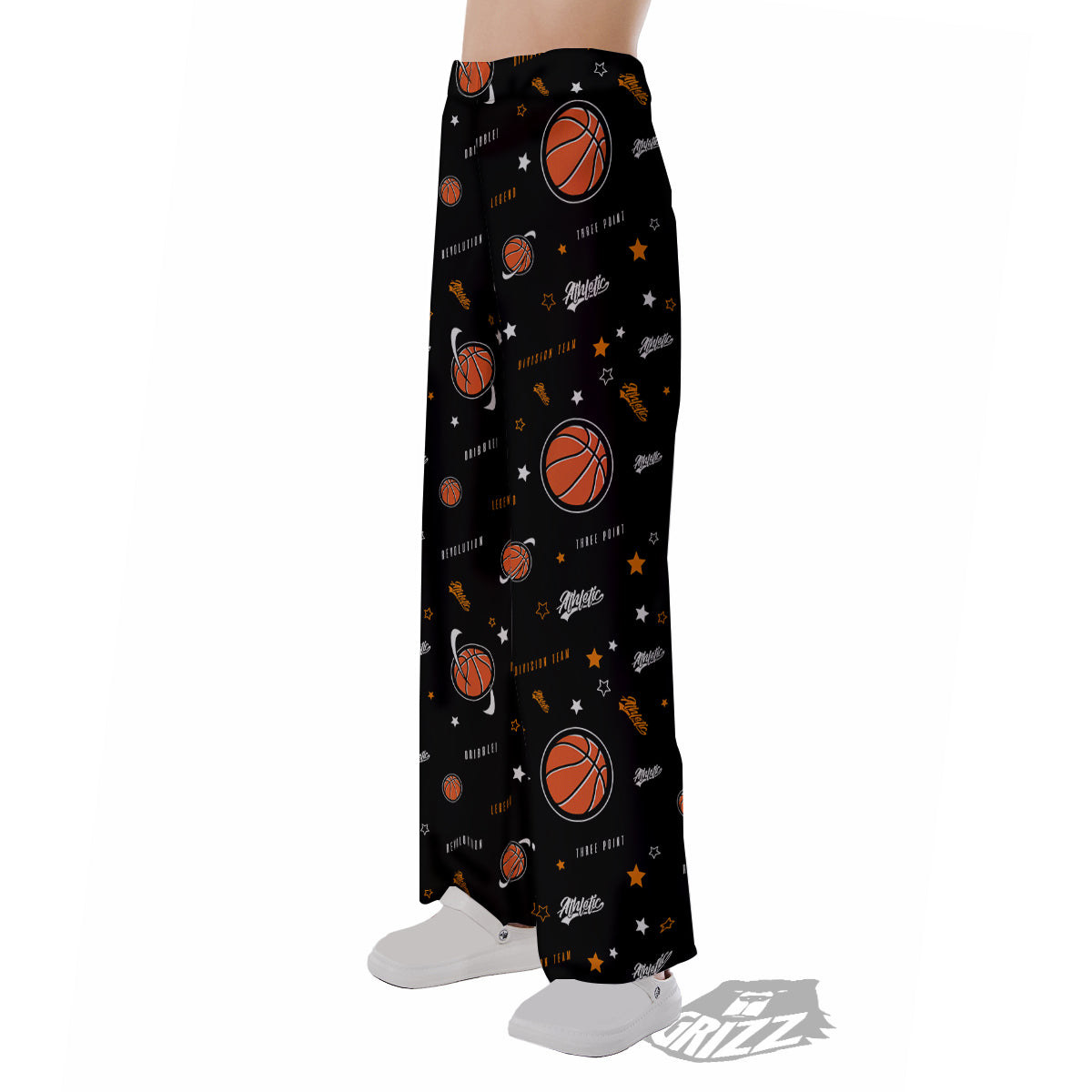 Star And Basketball Print Pattern Pajama Pants-grizzshop