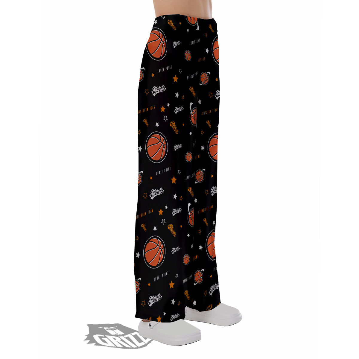 Star And Basketball Print Pattern Pajama Pants-grizzshop