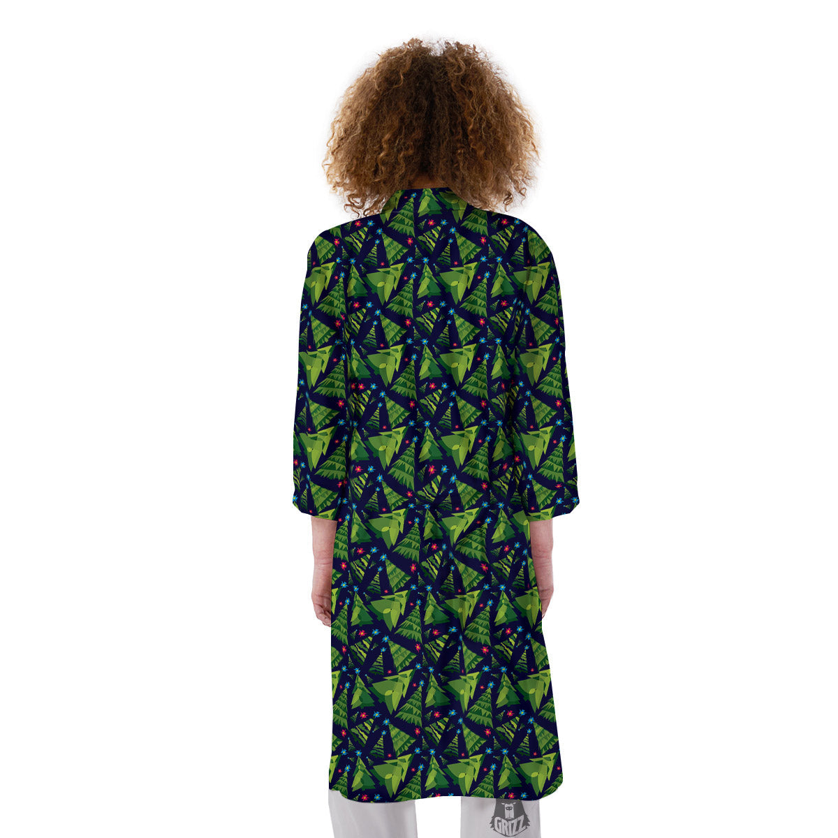 Star And Christmas Tree Print Pattern Kimono-grizzshop