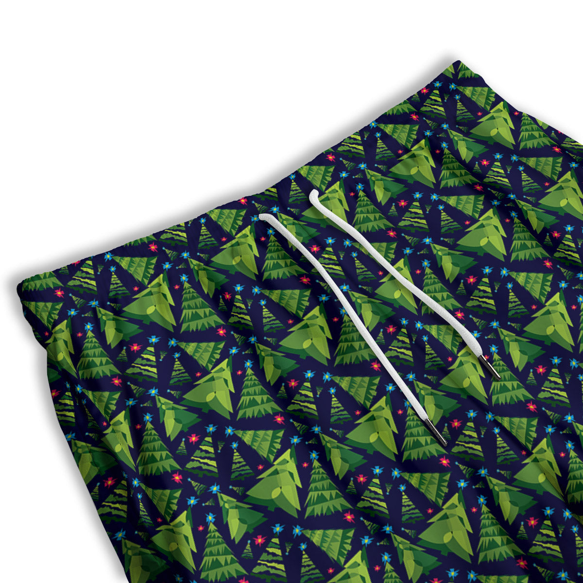 Star And Christmas Tree Print Pattern Men's Athletic Shorts
