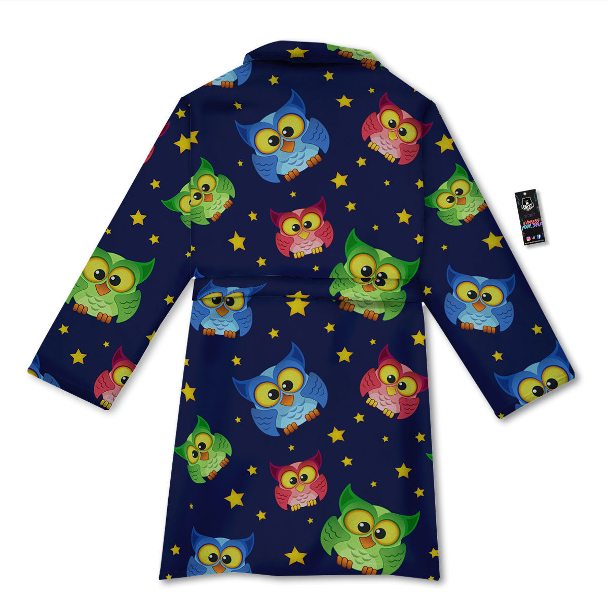 Star And Owl Print Pattern Bathrobe-grizzshop