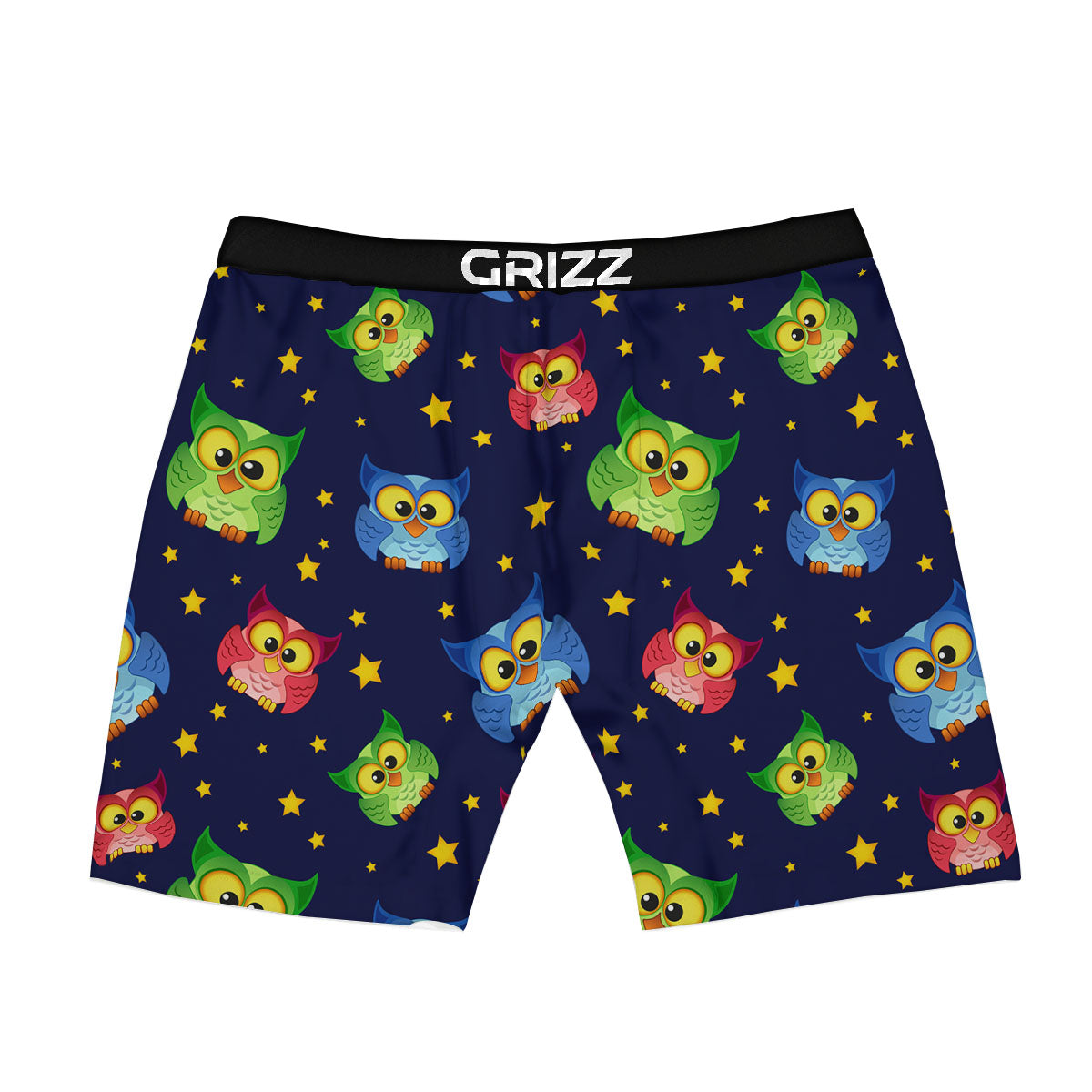 Star And Owl Print Pattern Boxer Briefs-grizzshop