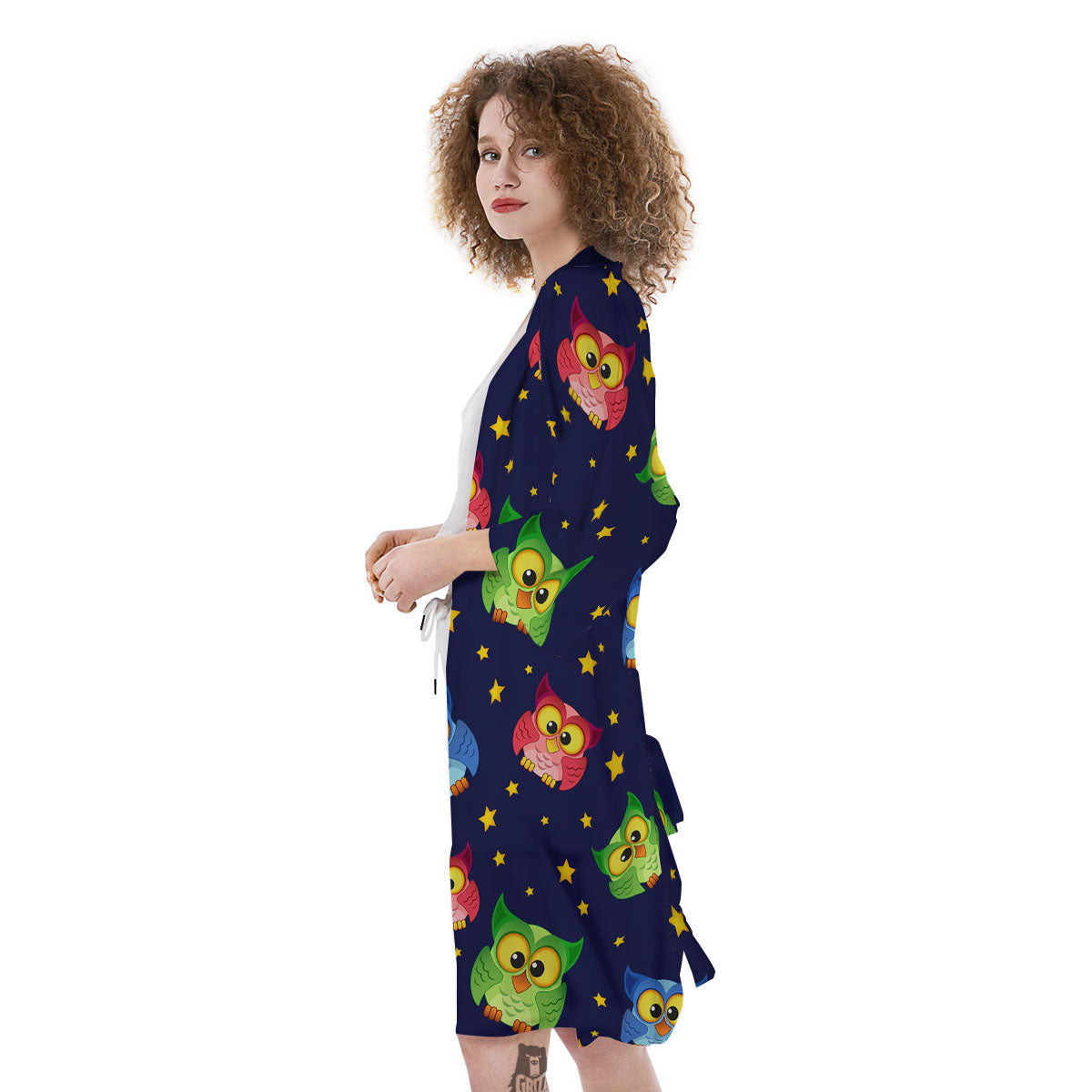 Star And Owl Print Pattern Kimono-grizzshop