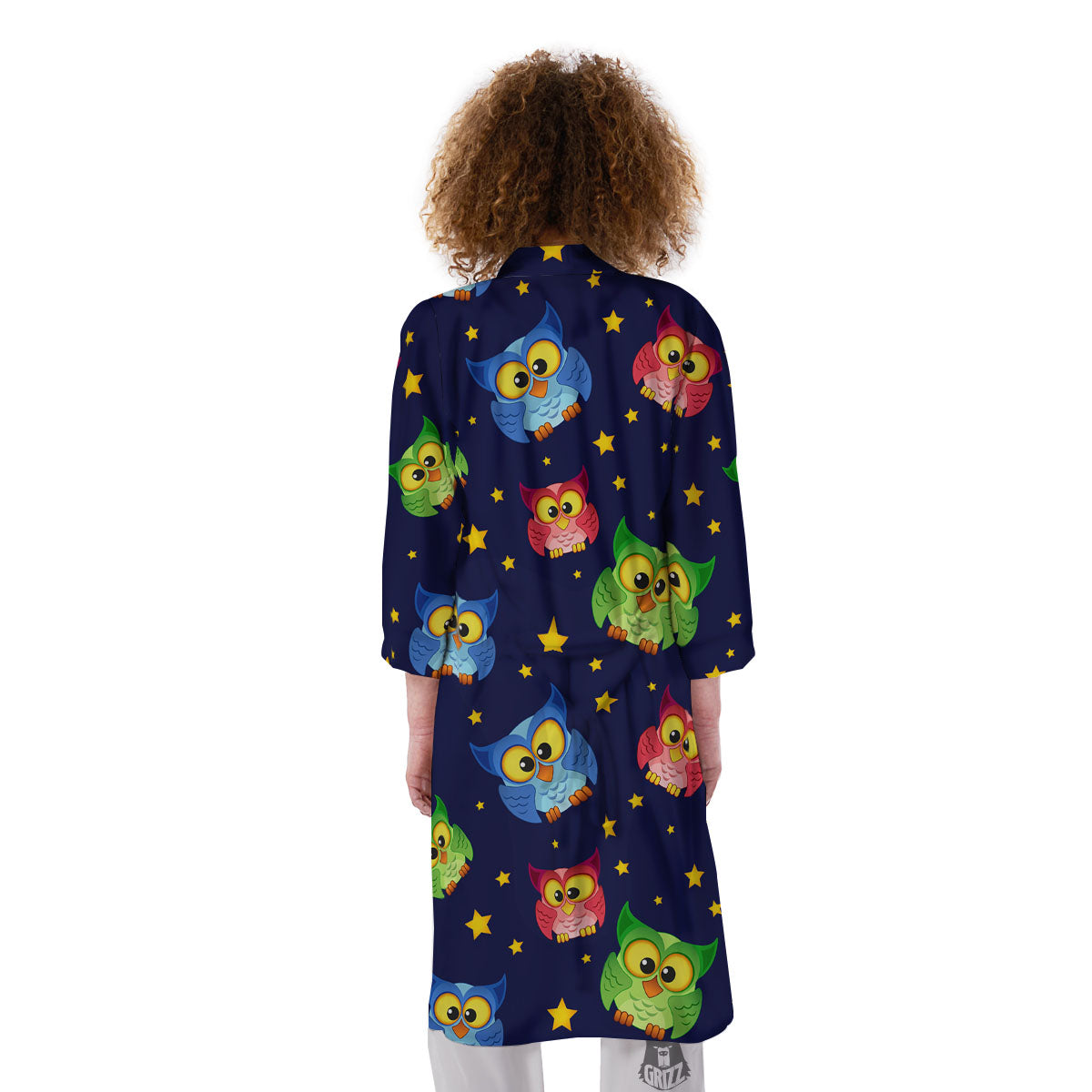 Star And Owl Print Pattern Kimono-grizzshop