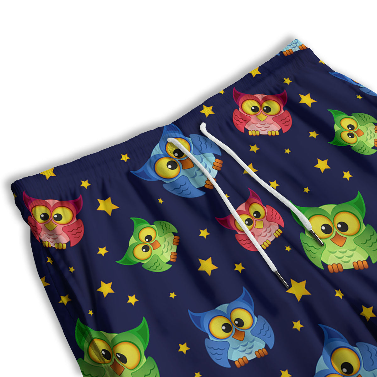 Star And Owl Print Pattern Men's Athletic Shorts