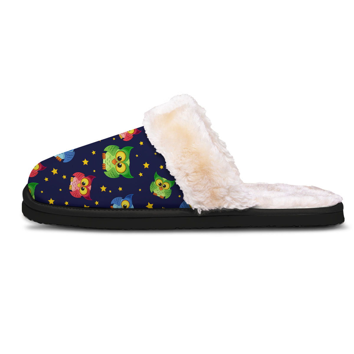 Star And Owl Print Pattern Slippers-grizzshop