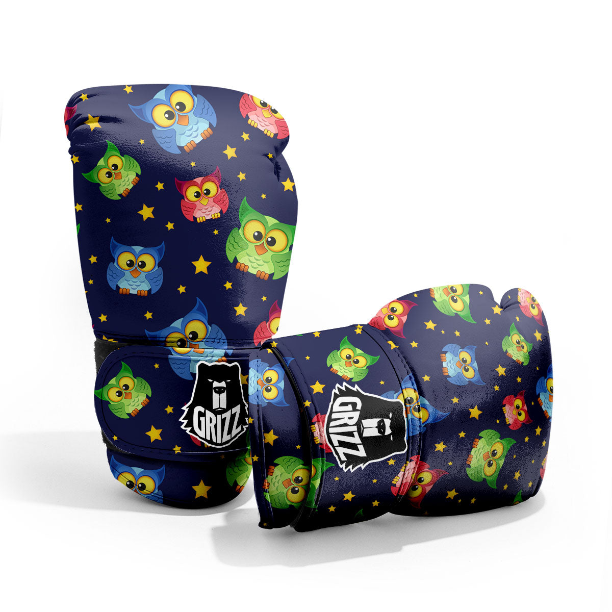 Star And Owl Print Pattern Pro Boxing Glove
