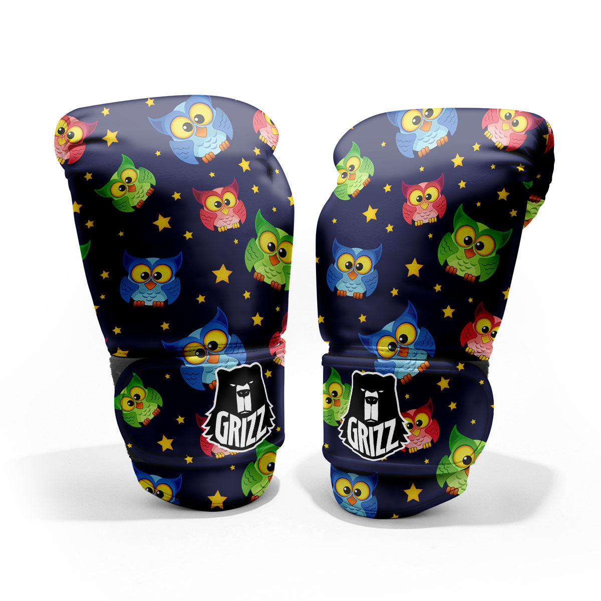 Star And Owl Print Pattern Pro Boxing Glove