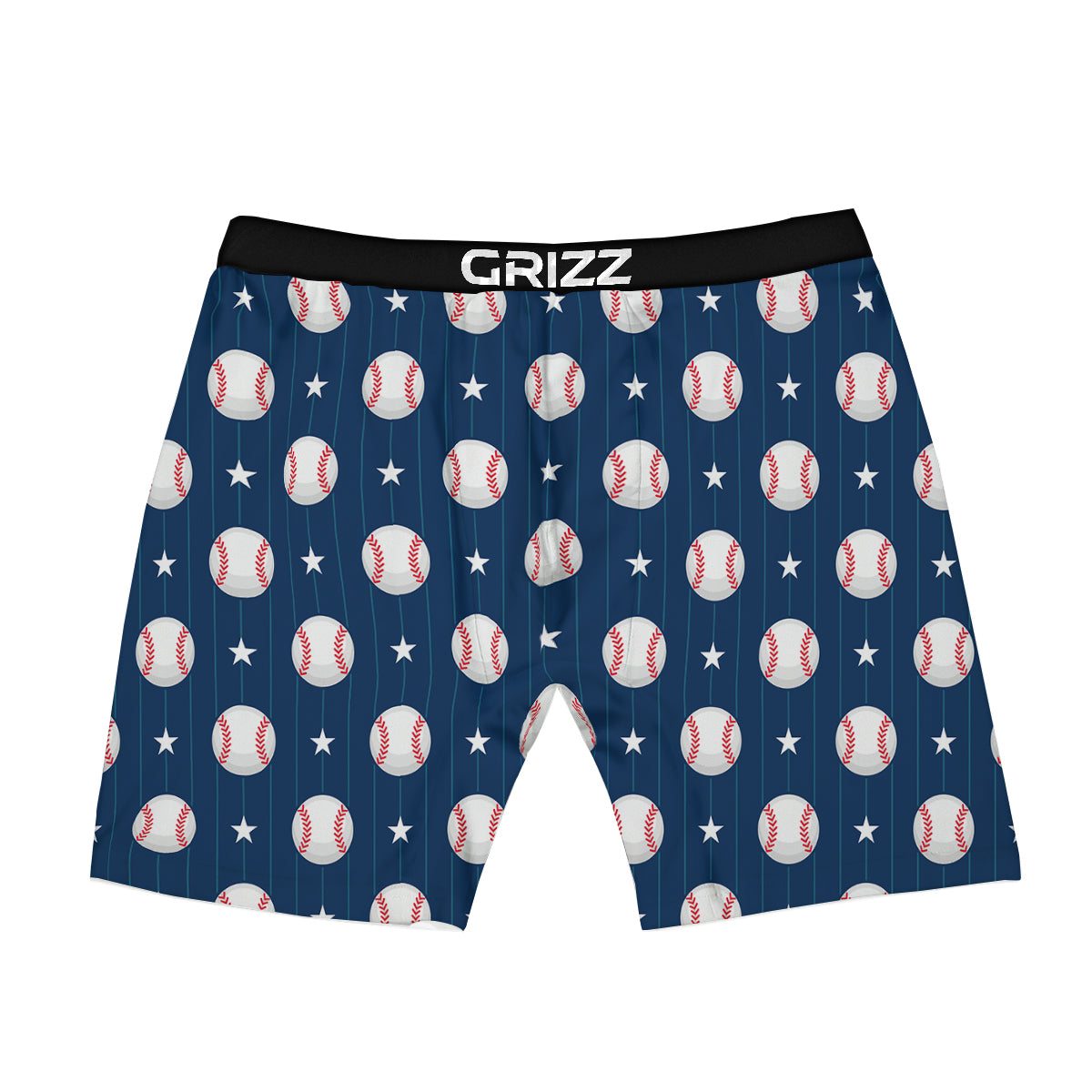 Star Baseballs Print Pattern Boxer Briefs-grizzshop