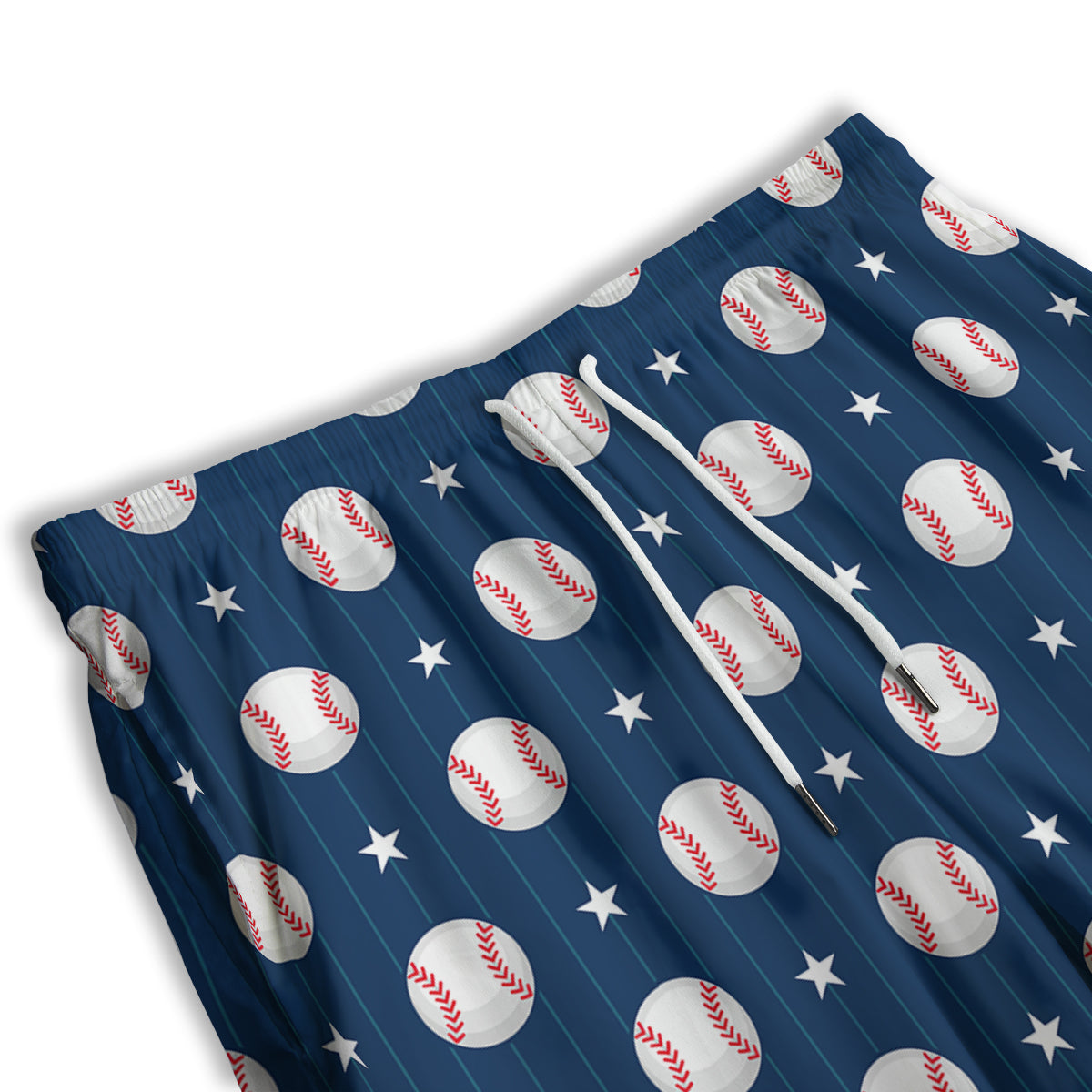 Star Baseballs Print Pattern Men's Athletic Shorts
